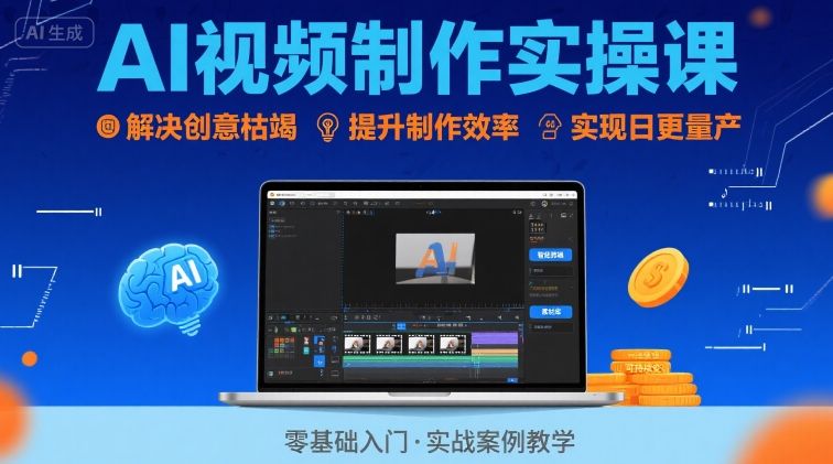 Ai视频制作实操课,解决创意枯竭、效率低下痛点,实现日更量产可持续变现(更新26年3月)-识享社