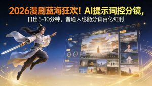 2026漫剧红利实锤！ AI 提示词控分镜， 普通人也能轻松月入过万-识享社