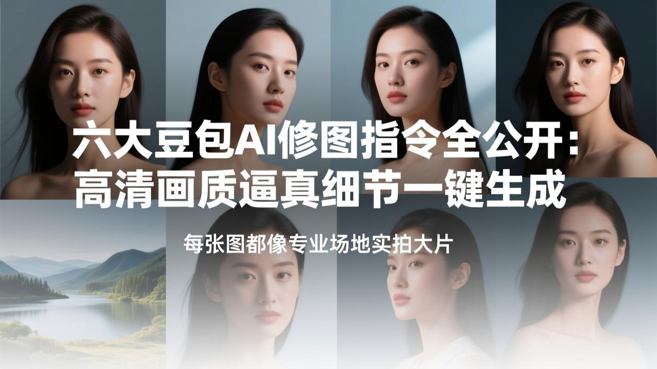 六大豆包AI修图指令全公开：高清画质逼真细节一键生成，每张图都像专业场地实拍大片-识享社