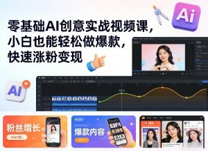 零基础AI创意实战视频课,小白也能轻松做爆款,快速涨粉变现-识享社