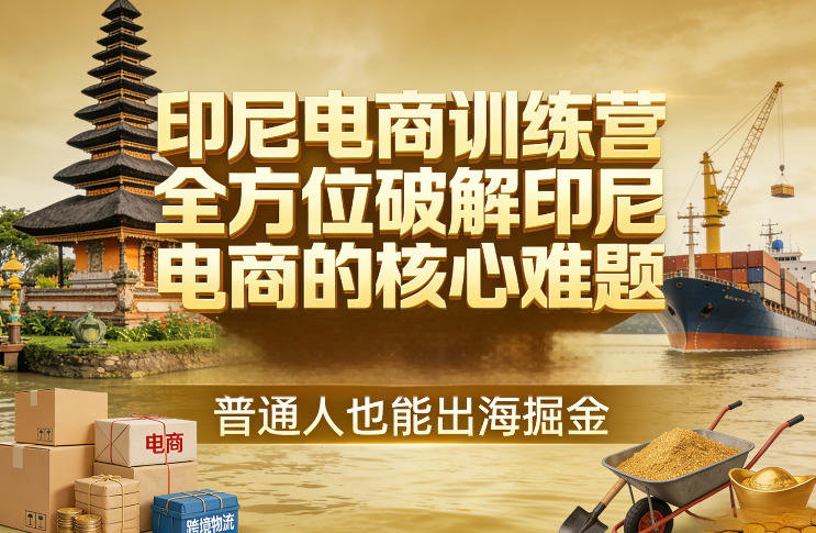 印尼电商训练营,全方位破解印尼电商的核心难题,普通人也能出海掘金-识享社