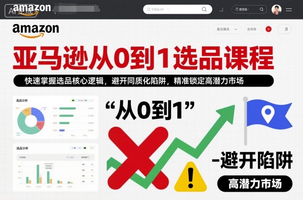 亚马逊从0到1选品课程,快速掌握选品核心逻辑,避开同质化陷阱,精准锁定高潜力市场(更新)-识享社