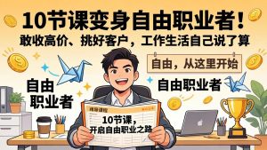 10 节课变身自由职业者！敢收高价、挑好客户，工作生活自己说了算-识享社