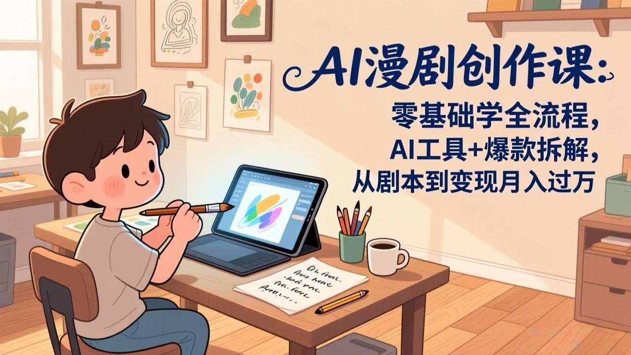 AI漫剧创作课:零基础学全流程,AI工具+爆款拆解,从剧本到变现月入过万-识享社