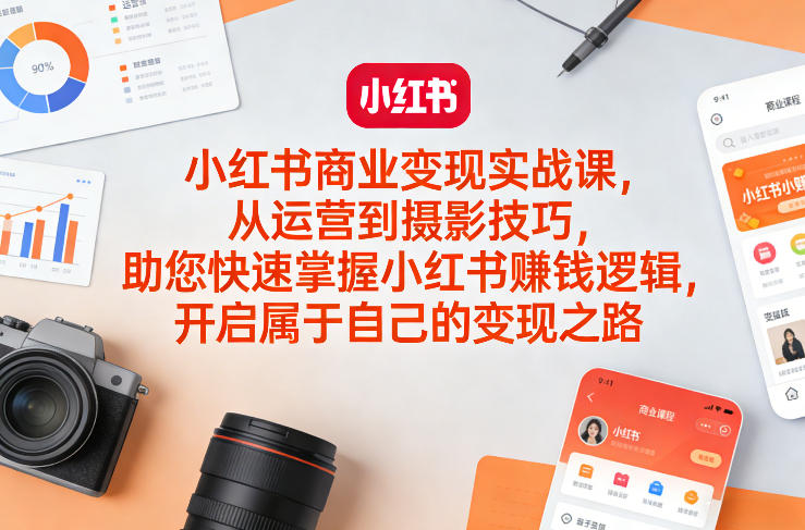 小红书商业变现实战课,从运营到摄影技巧,助您快速掌握小红书賺钱逻辑,开启属于自己的变现之路-识享社