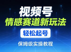 视频号情感赛道新玩法，轻松起号，保姆级实操教程-识享社