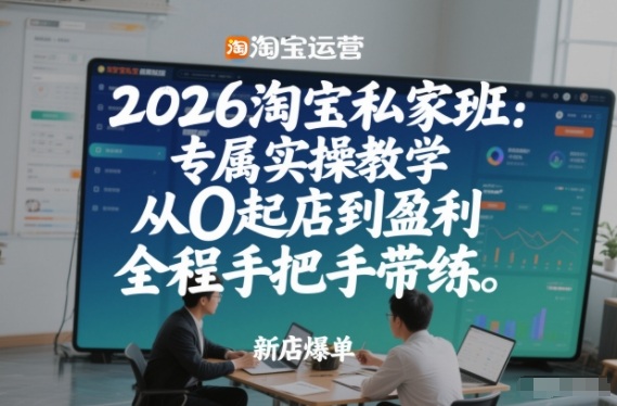 2026淘宝私家班:专属实操教学,从0起店到盈利,全程手把手带练(更新26年3月)-识享社