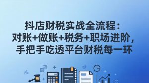 抖店财税实操全流程：对账+做账+税务+职场进阶，手把手吃透平台财税每一环-识享社
