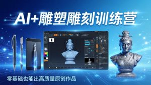 AI+雕塑雕刻训练营:从AI创作、大模型训练到3D雕刻 + 渲染,零基础也能出高质量原创作品-识享社