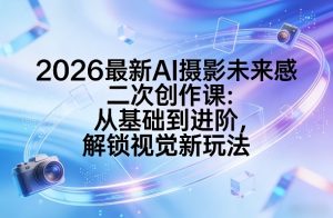 2026最新AI摄影未来感二次创作课:从基础到进阶,解锁视觉新玩法-识享社