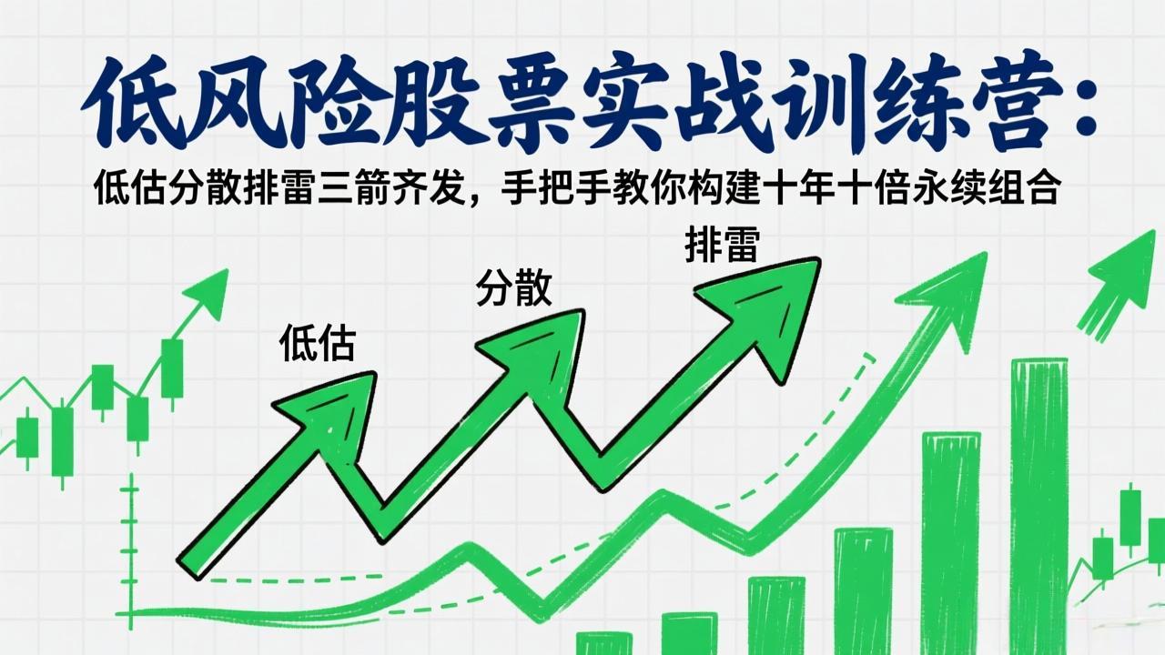 低风险股票实战训练营:低估分散排雷三箭齐发,手把手教你构建十年十倍永续组合-识享社