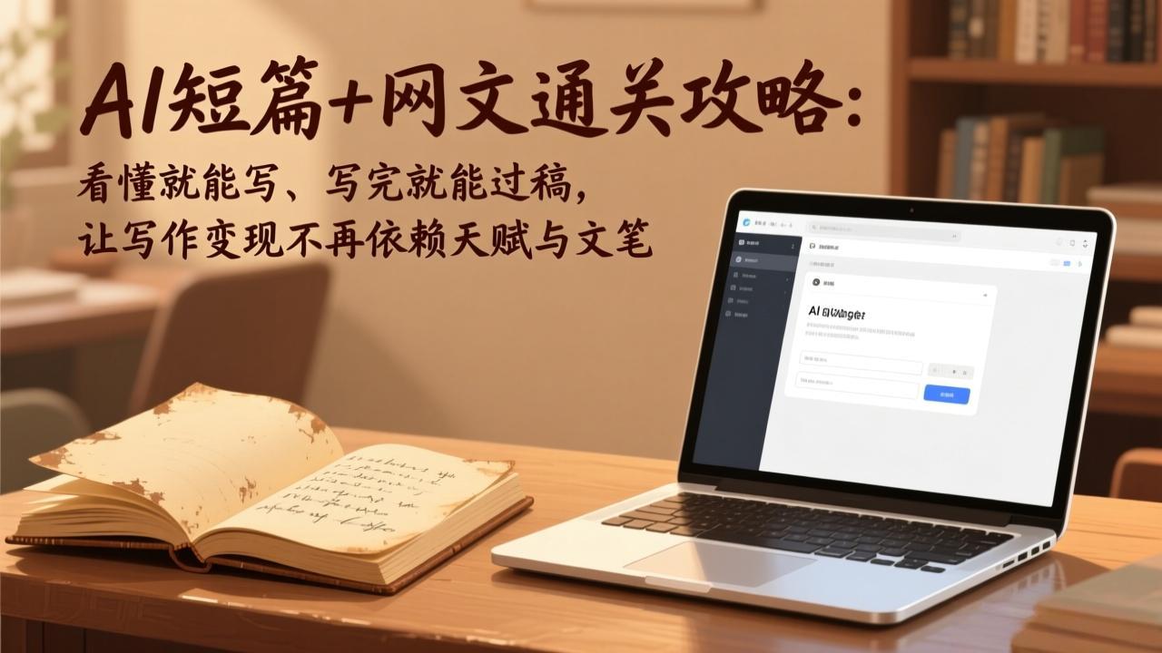 AI短篇+网文通关攻略:看懂就能写、写完就能过稿,让写作变现不再依赖天赋与文笔-识享社