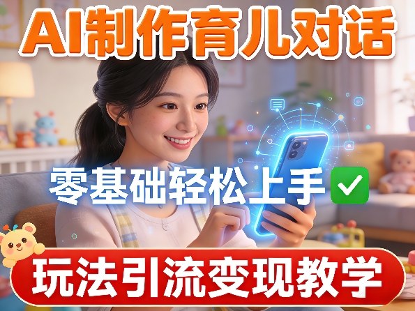 AI制作育儿对话,零基础轻松上手,玩法引流变现教学-识享社