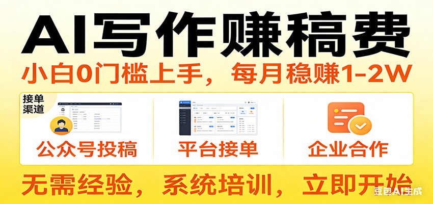 图片[1]-用AI写作赚稿费，提供接单渠道，每月稳赚1-2W，小白0门槛上手！-识享社