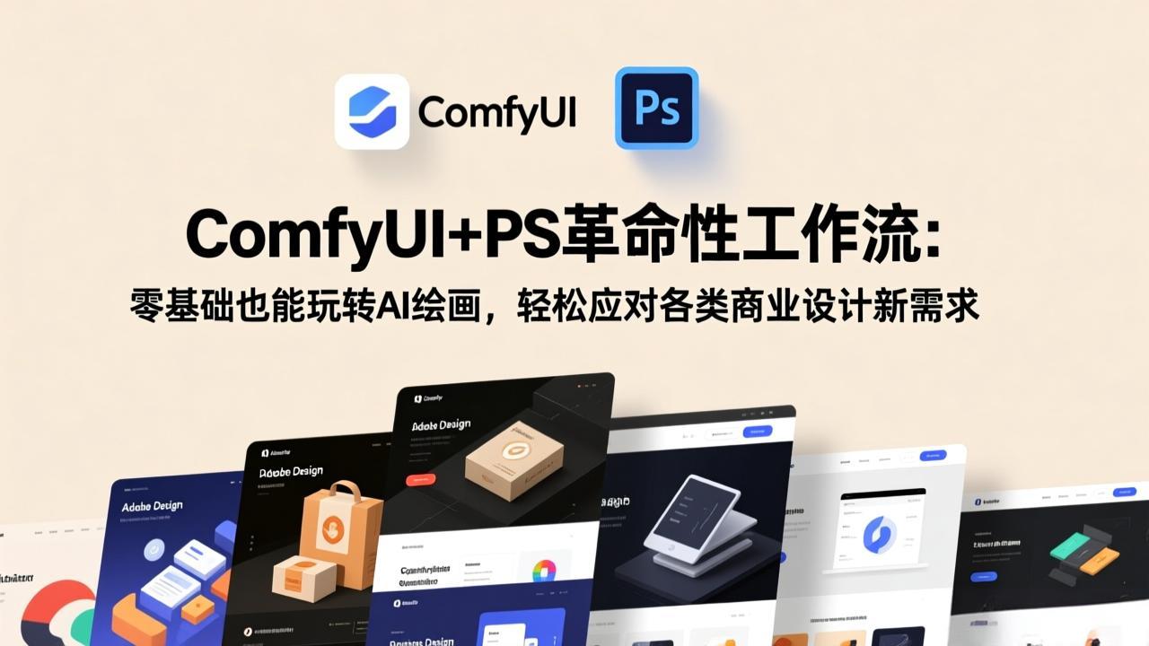 ComfyUI+PS革命性工作流:零基础也能玩转AI绘画,轻松应对各类商业设计新需求-识享社