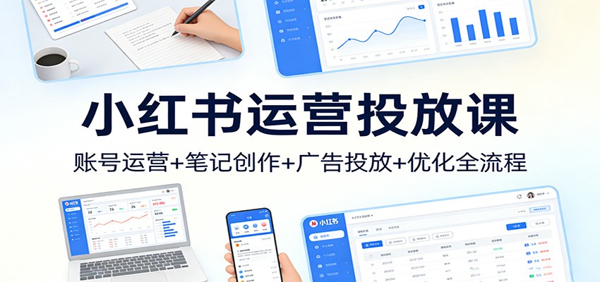 小红书运营投放课:账号运营+笔记创作+广告投放+优化全流程-识享社
