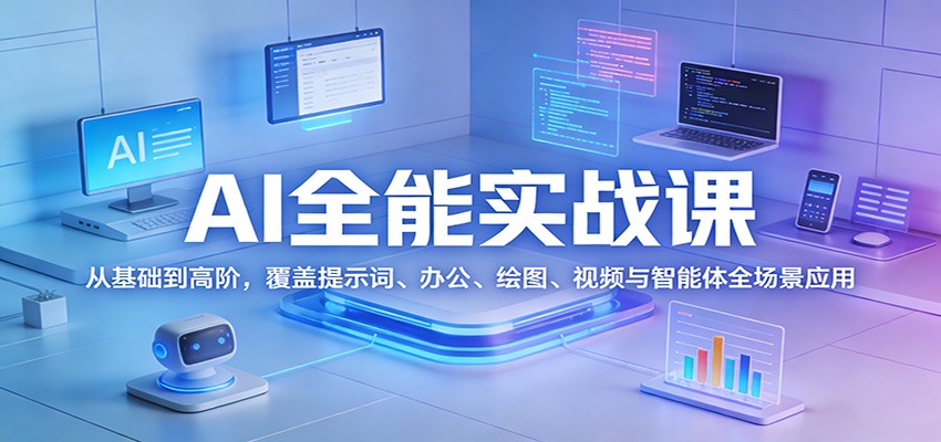 图片[1]-AI全能实战课：从基础到高阶，覆盖提示词、办公、绘图、视频与智能体全场景应用-识享社