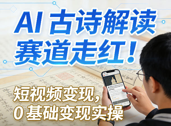 AI古诗解读赛道走红!短视频变现,0基础变现实操-识享社