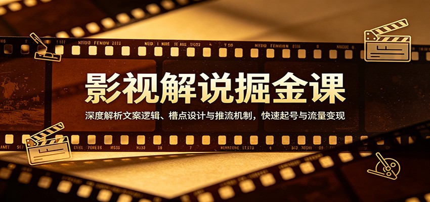 图片[1]-影视解说掘金课：深度解析文案逻辑、槽点设计与推流机制，快速起号与流量变现-识享社