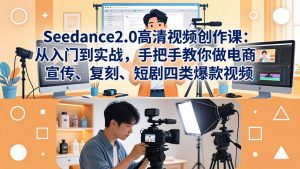 Seedance2.0高清视频创作课：从入门到实战，手把手教你做电商、宣传、复刻、短剧四类爆款视频-识享社