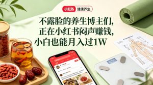 小红书健康养生科普图文赛道，不露脸的养生博主们，正在小红书闷声賺钱，小白也能月入过1W-识享社