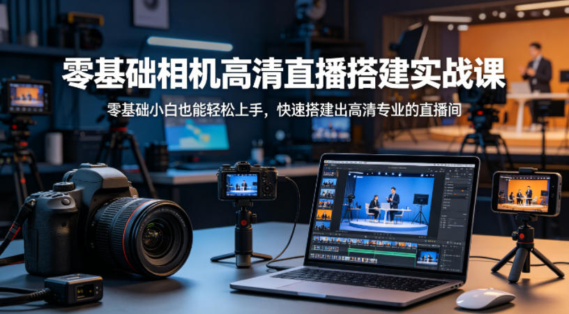 零基础相机高清直播间搭建实战课,小白也能轻松上手,快速搭建出高清专业的直播间-识享社