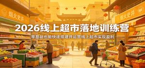2026线上超市落地训练营，零基础也能快速搭建并运营线上超市实现盈利-识享社