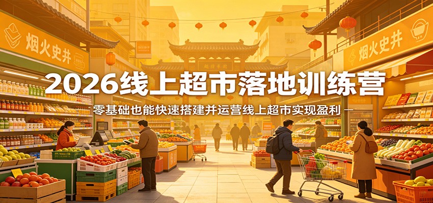 2026线上超市落地训练营,零基础也能快速搭建并运营线上超市实现盈利-识享社