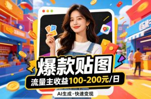 借助AI生成爆款贴图做公众流量主，当日收益100-200-识享社