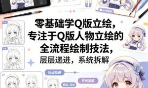 零基础学Q版立绘，专注于Q版人物立绘的全流程绘制技法，层层递进，系统拆解-识享社