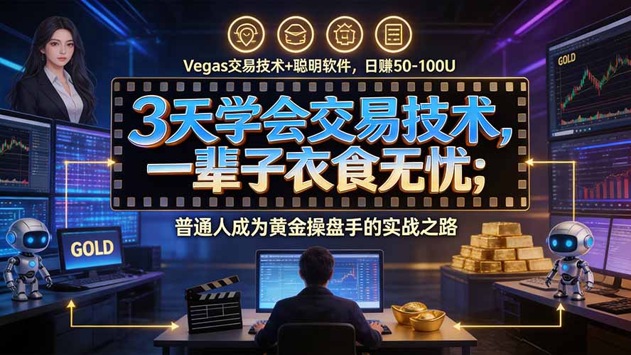3天学会做交易，普通人快速成为操盘手” Vegas交易系统+聪明软件 ， 日赚50-1000U， 长期稳定，小白轻松上手-识享社