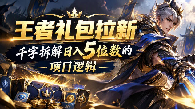 王者游戏礼包拉新_千字拆解日入5位数的项目逻辑-识享社