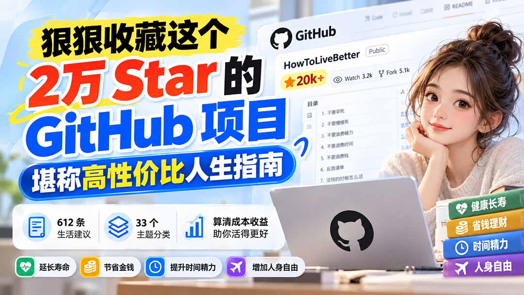 狠狠收藏这个 2 万 Star 的 GitHub 项目,堪称高性价比人生指南。-识享社
