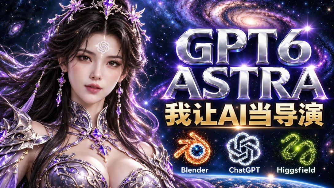 让GPT-6 Astra当导演!Higgsfield和Blender实战打造30秒玄幻精准运镜短片!-识享社