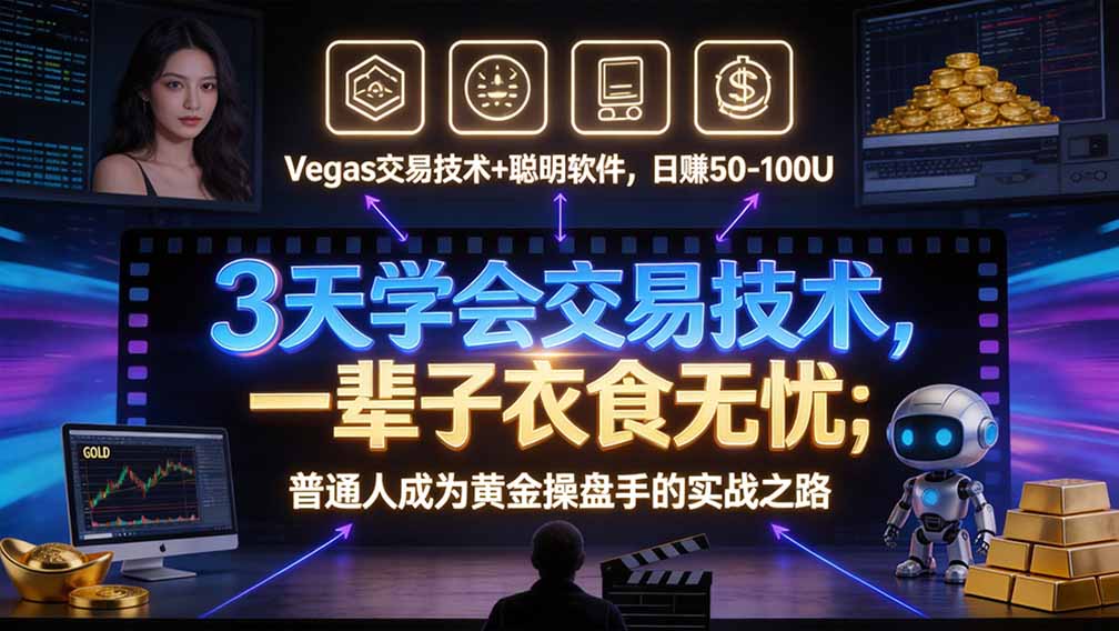 “顺势而为交易系统”3天学会交易技术，聪明软件辅助，小白也能看懂趋势交易，日入30-100U,长期稳定-识享社