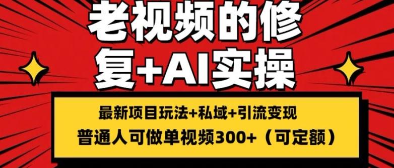 修复老视频的玩法，搬砖+引流的变现(可持久)，单条收益300+【揭秘】-识享社