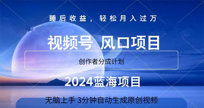 2024蓝海项目,3分钟自动生成视频,月入过万-识享社