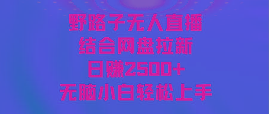 无人直播野路子结合网盘拉新，日赚2500+多平台变现，小白无脑轻松上手操作-识享社