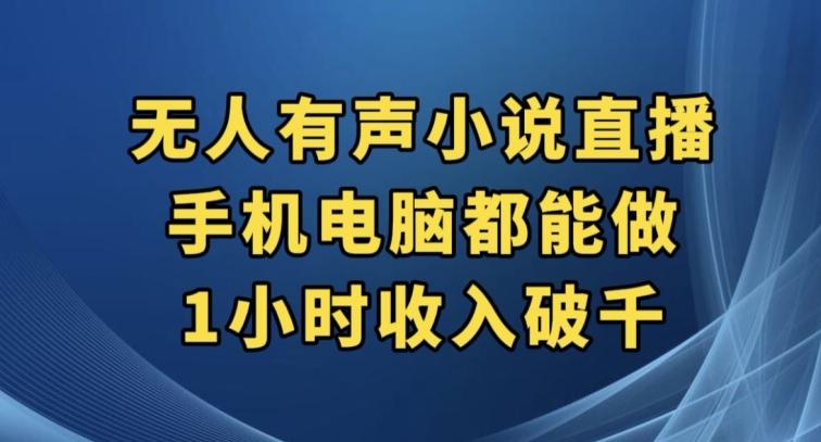 抖音无人有声小说直播，手机电脑都能做，1小时收入破千【揭秘】-识享社
