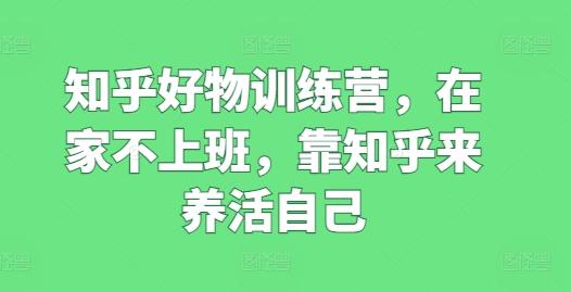 知乎好物训练营，在家不上班，靠知乎来养活自己-识享社