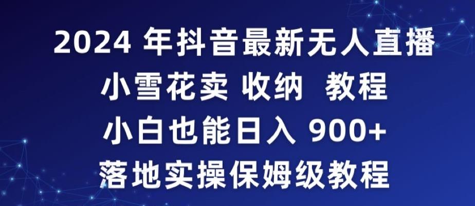 2024年抖音最新无人直播小雪花卖收纳教程，小白也能日入900+落地实操保姆级教程【揭秘】-识享社