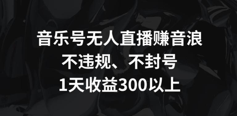 音乐号无人直播赚音浪，不违规、不封号，1天收益300+【揭秘】-识享社
