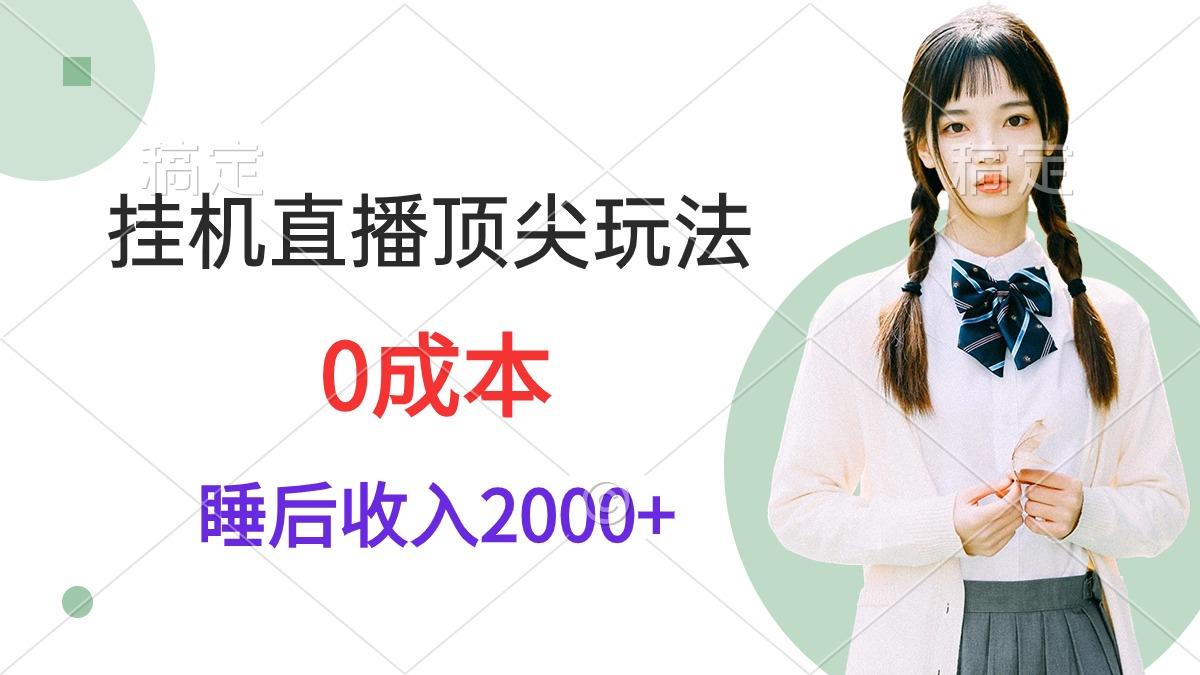 (9715期)挂机直播顶尖玩法，睡后日收入2000+、0成本，视频教学-识享社