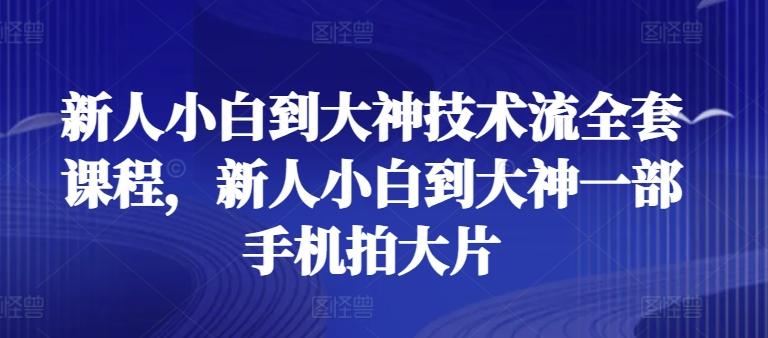 新人小白到大神技术流全套课程，新人小白到大神一部手机拍大片-识享社
