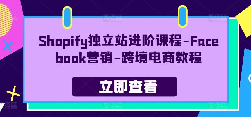 Shopify独立站进阶课程-Facebook营销-跨境电商教程-识享社