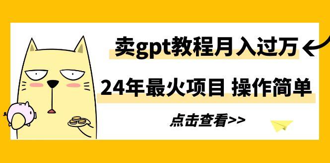 24年最火项目，卖gpt教程月入过万，操作简单-识享社