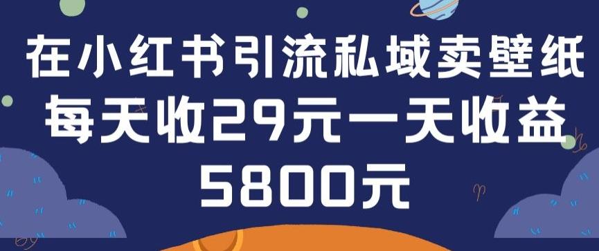 在小红书引流私域卖壁纸每张29元单日最高卖出200张(0-1搭建教程)【揭秘】-识享社