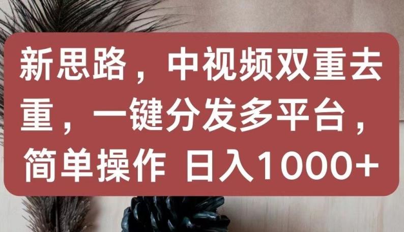 新思路,中视频双重去重,一键分发多平台,简单操作,日入1000+【揭秘】-识享社