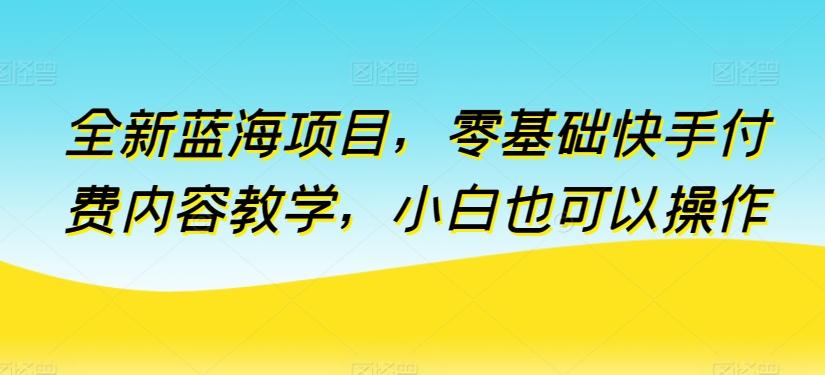 全新蓝海项目，零基础快手付费内容教学，小白也可以操作【揭秘】-识享社