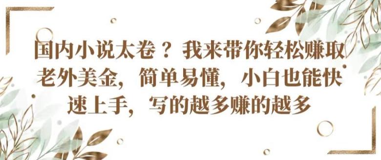 国内小说太卷 ?带你轻松赚取老外美金,简单易懂,小白也能快速上手,写的越多赚的越多【揭秘】-识享社